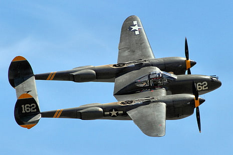Samoloty wojskowe, Lockheed P-38 Lightning, Samoloty, Warplane, Tapety HD HD wallpaper