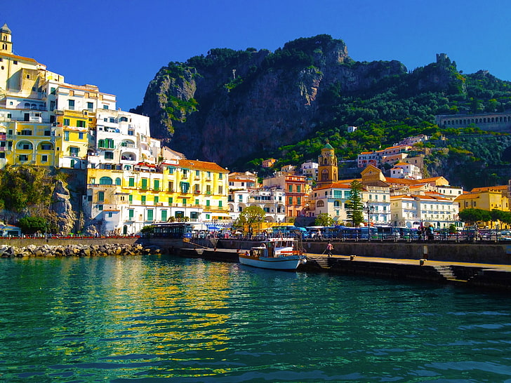 Amalfi, ciudad, Italia, Fondo de pantalla HD
