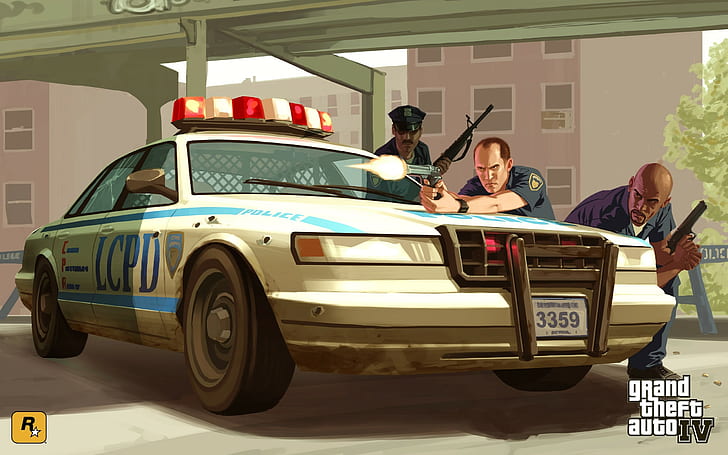 Lcpd, Gta 4, Police, Cop, Car, Shot, HD wallpaper