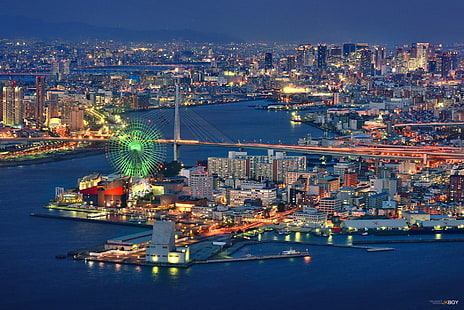 Miasta, Osaka, Pejzaż miejski, Japonia, Tapety HD HD wallpaper