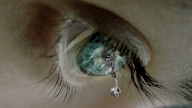 eye, drop, tear drop, sad, sadness, life, HD wallpaper