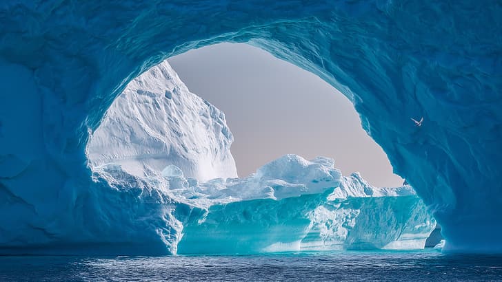 sea, glacier, North, HD wallpaper