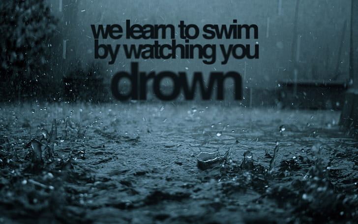 citat, sorgligt, regn, mörkt, vatten, HD tapet