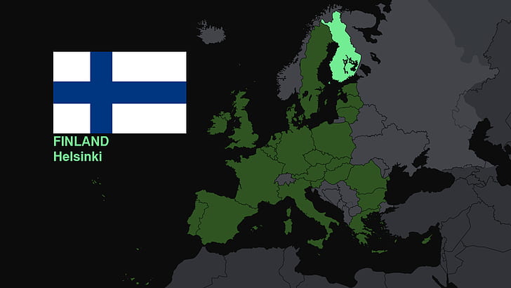 flagga, Finland, Europa, karta, Suomi, Helsingfors, HD tapet