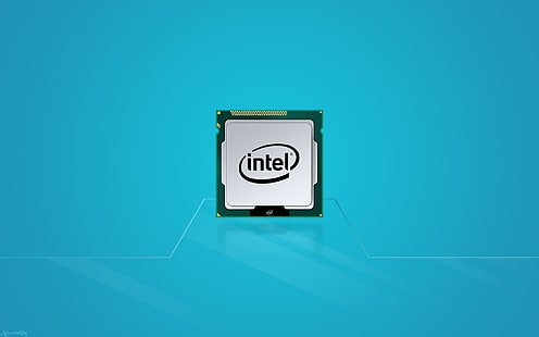 Intel PSD Icons Pack, серый компьютерный процессор Intel, компьютеры, Intel, синий, компьютер, фон, HD обои HD wallpaper