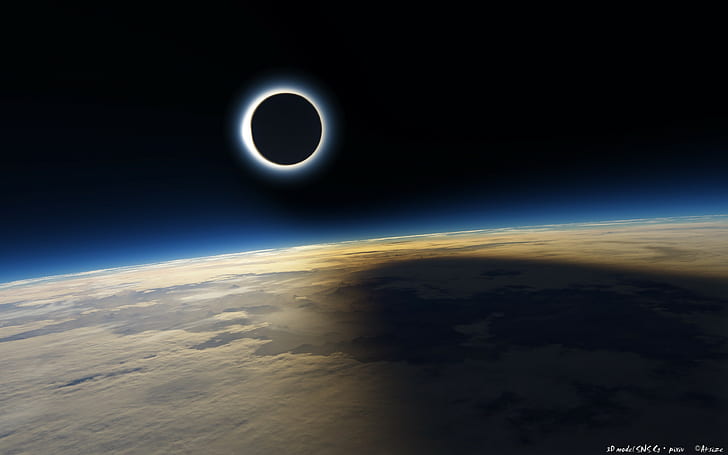 eclipse, espacio, tierra, Fondo de pantalla HD