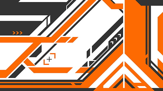 оранжевые, белые и черные обои, Asiimov, Counter-Strike: Global Offensive, текстура, HD обои HD wallpaper