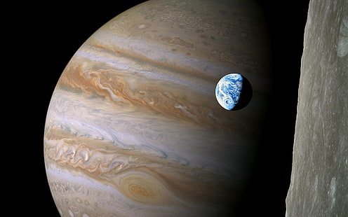Jupiter Earth Planet HD, rymden, jorden, planet, jupiter, HD tapet HD wallpaper