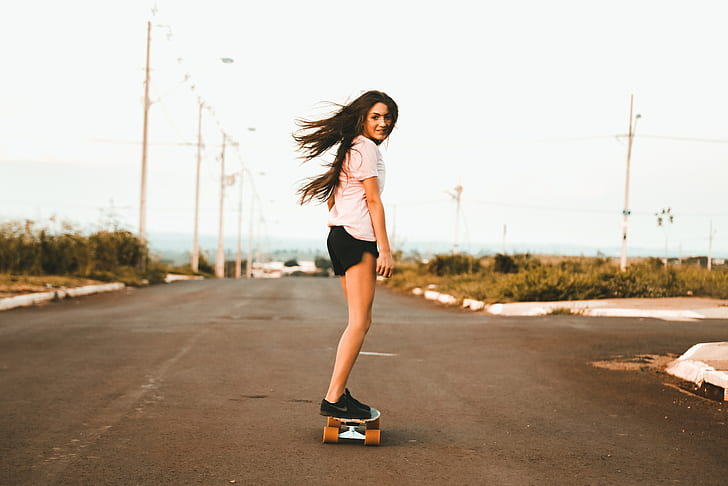 skateboard, girls, photography, hd, 4k, 5k, HD wallpaper