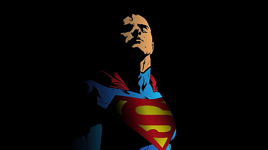 Супермен, супергерой, DC Universe, DC Comics, иллюстрации, простой фон, черный фон, HD обои HD wallpaper