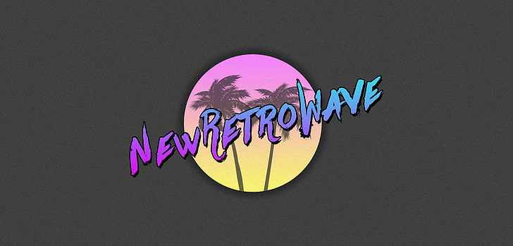 Tekst New Retro Wave, vintage, New Retro Wave, lata 80., synthwave, neon, Tapety HD