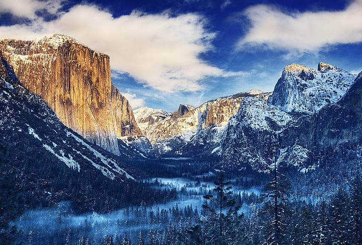 mountains, macOS, Mac Sierra, snow, HD wallpaper