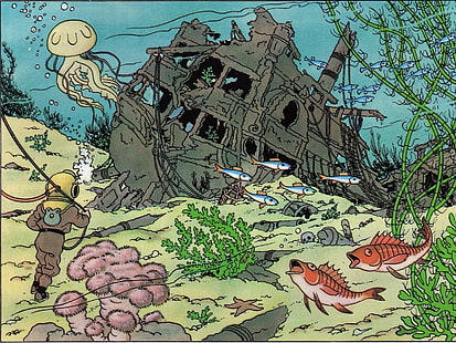 Bandes dessinées, Les aventures de Tintin, Fond d'écran HD HD wallpaper