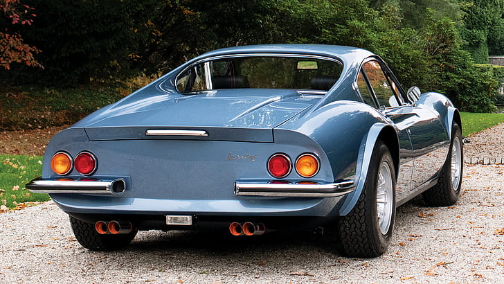 Ferrari, Dino 246 GT, Blue Car, Car, Coupé, Grand Tourer, Old Car, Sport Car, HD wallpaper