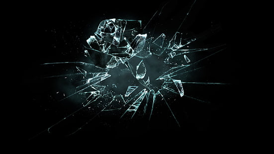 broken glass wallpaper, rose, Broken Flower, shards of glass, The broken flower, HD wallpaper HD wallpaper