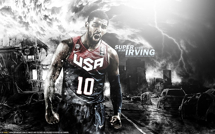 Kyrie Irving game cover, кайри ирвинг, баскетбол, нба, сша, HD обои