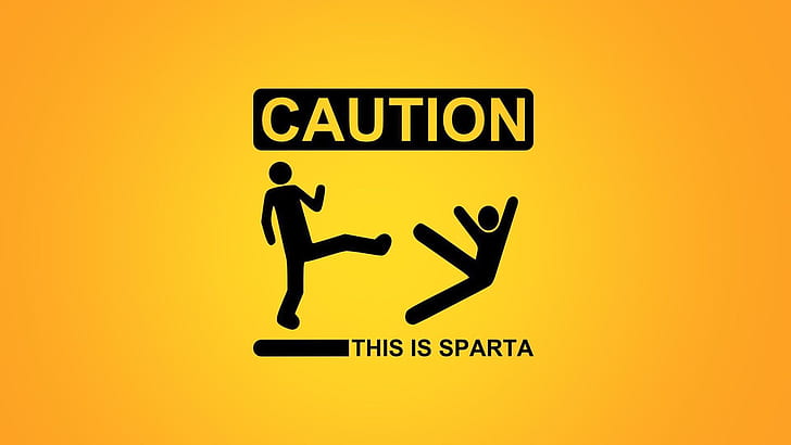 Caution, This Is Sparta HD, caution, sparta, HD wallpaper
