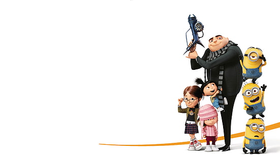 Agnes, Edith, Gru, Despicable Me 3, Margo, 4K, Minions, Tapety HD HD wallpaper