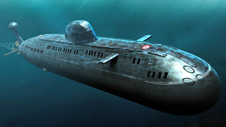 회색 잠수함 보트, 잠수함, 러시아, 파이크, HD 배경 화면