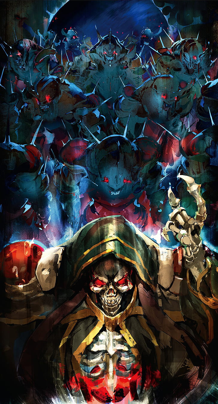 Overlord (anime), abito di Ainz Ooal, teschio, creatura, Sfondo HD, sfondo telefono