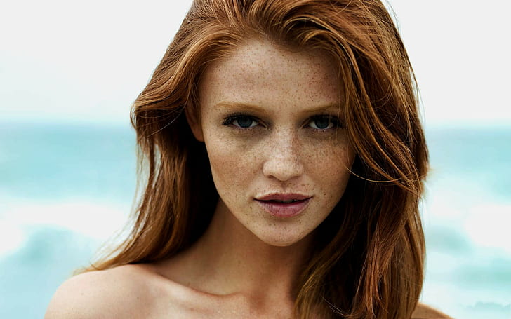 Cintia Dicker, wanita, berambut merah, bintik-bintik, model, Wallpaper HD
