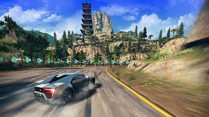 schwarzer Sportwagen, Asphalt (Videospiel), Asphalt 8: Airborne, Videospiele, Auto, HD-Hintergrundbild