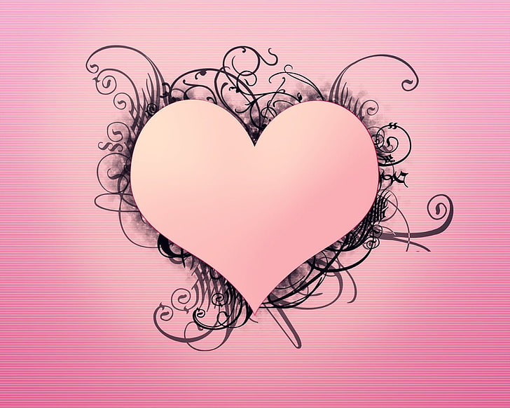 pink and black heart wallpaper, Artistic, Heart, HD wallpaper