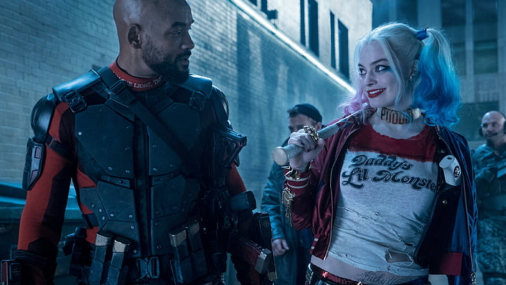 Suicide Squad Harley Quinn and Dead Shot movie scene, Suicide Squad, Harley Quinn, Margot Robbie, Will Smith, Best Movies of 2016, HD wallpaper