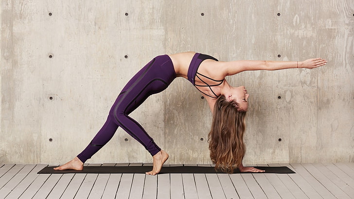 yoga, wanita, tanpa alas kaki, Wallpaper HD