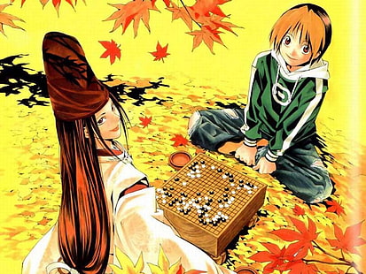 Hikaru no Go, Fujiwara no Sai, Shindou Hikaru, anime, วอลล์เปเปอร์ HD HD wallpaper