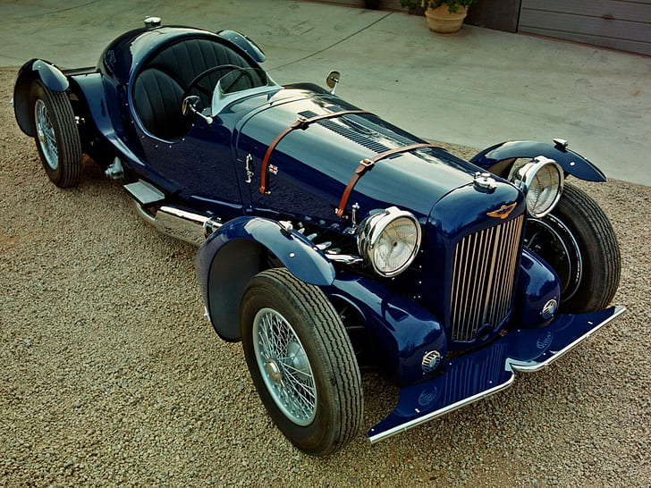 Classic Aston, race, martin, aston, vintage, antique, blue, classic, cars, HD wallpaper