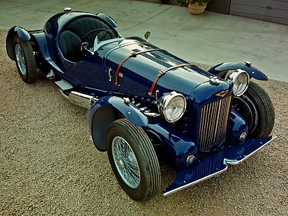 Classic Aston, race, martin, aston, vintage, antique, blue, classic, cars, HD wallpaper HD wallpaper