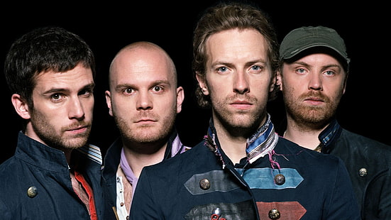 Foto de la banda Coldplay, Coldplay, calvo, cerdas, barba, luz, Fondo de pantalla HD HD wallpaper