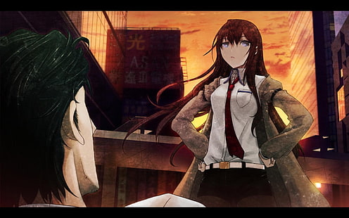 Anime, Anime Girls, Steins; Gate, Makise Kurisu, Okabe Rintarou, HD-Hintergrundbild HD wallpaper