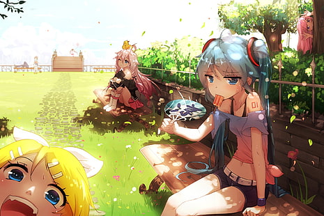 аниме момичета, аниме, Vocaloid, IA (Vocaloid), Kagamine Rin, Hatsune Miku, Megurine Luka, HD тапет HD wallpaper
