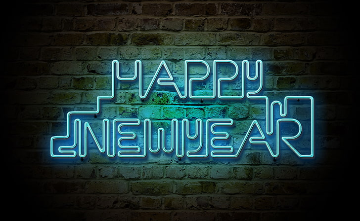 Happy New Year 2013 - Neon, Signalisation au néon Happy New Year, Vacances, Nouvel an, Happy, Light, Year, Neon, 2013, Fond d'écran HD