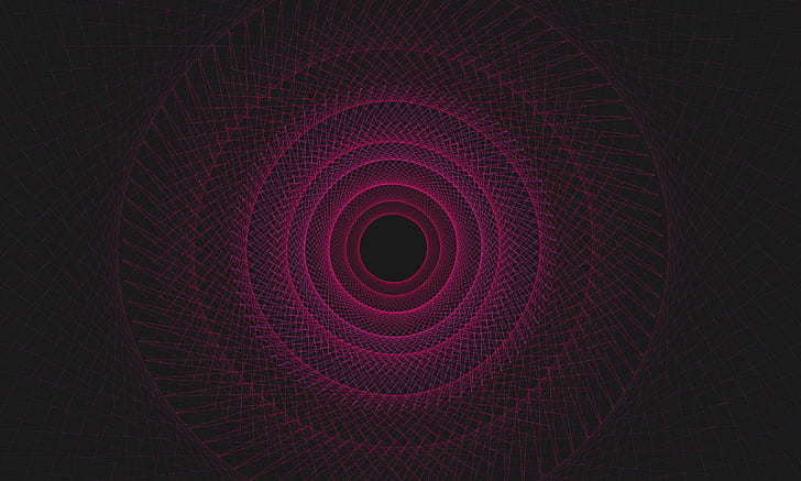 abstract, black background, pattern, Pink pattern, Wireframe, HD wallpaper