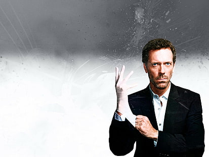 House, M.D., sarung tangan, aktor, Hugh Laurie, Wallpaper HD HD wallpaper