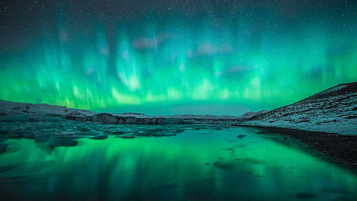 lampu utara, aurora borealis, malam berbintang, bintang, malam, langit malam, Wallpaper HD