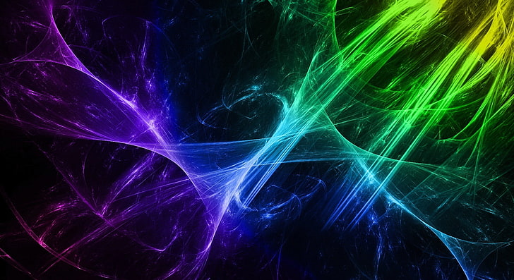 Rainbow Aura Glow HD, purple, blue, and green abstract graphic wallpaper, Artistic, Abstract, HD wallpaper