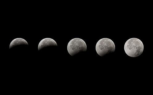 a lua, eclipse, fase, eclipse lunar, HD papel de parede HD wallpaper