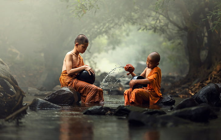 Monks, Thailand, HD wallpaper | Wallpaperbetter
