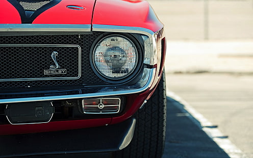 красный Форд Шелби, Ford Mustang Shelby, мускул кар, суперкар, Ford Mustang, HD обои HD wallpaper
