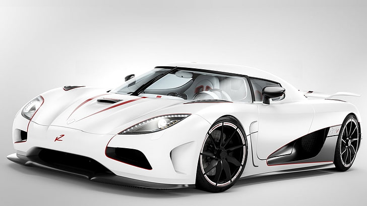 white and black coupe die-cast model, supercars, car, HD wallpaper