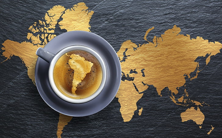 world map, coffee, Turkey, HD wallpaper