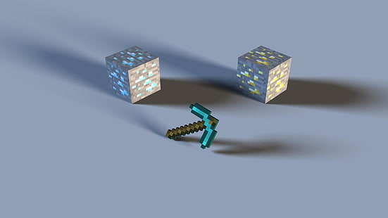 Майнкрафт алмазная кирка, Minecraft, видеоигры, HD обои HD wallpaper