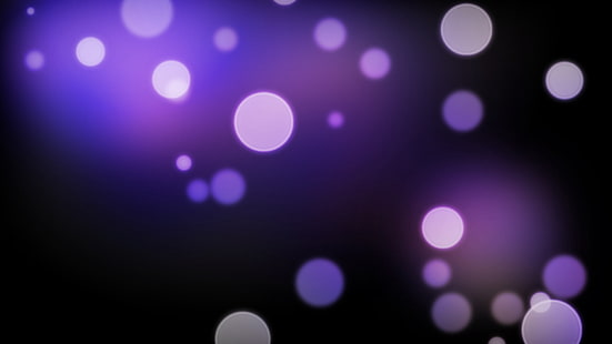 purple bokeh lights, circles, background, glare, dark, HD wallpaper HD wallpaper