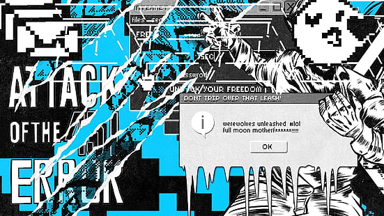 schwarzer und blauer Hintergrund mit Fehlertextüberlagerung, Watch_Dogs, Watch_Dogs 2, DEDSEC, hackend, HD-Hintergrundbild HD wallpaper
