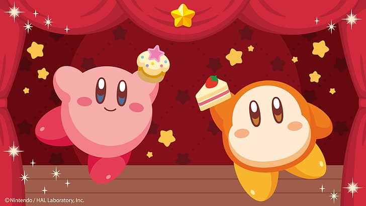 Kirby, cupcakes, cake, HD wallpaper