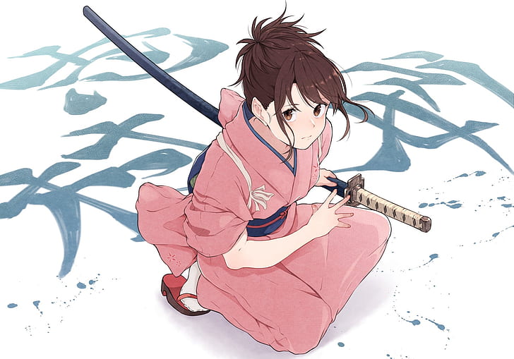 samurai, katana, kimono, Gintama, Shimura Tae, Wallpaper HD